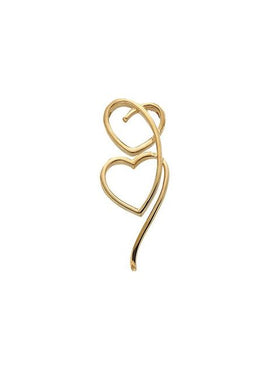 14K White Gold Double Heart Pendant