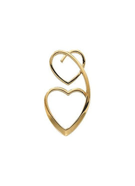 14K Yellow Gold Double Heart Pendant