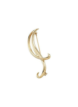14K Yellow Gold Freeform Brooch