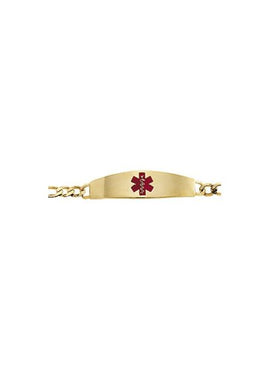 14K Yellow Gold Medical Identification Red Enamel 8