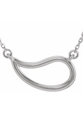 14K White Gold Paisley 18