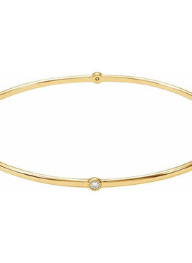 14K White Gold 1/4 CTW Natural Diamond Bezel-Set Bangle 8