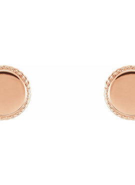 14K White Gold Engravable Rope Earrings