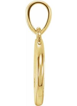 14K White Gold .005 CT Natural Diamond Engravable Pendant