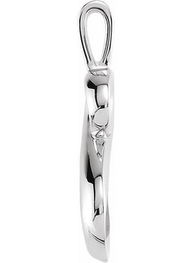 14K White Gold Freeform Pendant