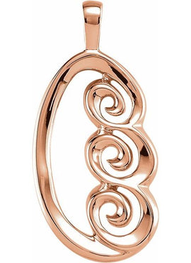 14K Rose Gold Freeform Pendant