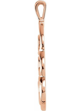 14K Rose Gold Freeform Pendant