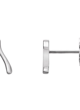 14K White Gold Wishbone Earrings