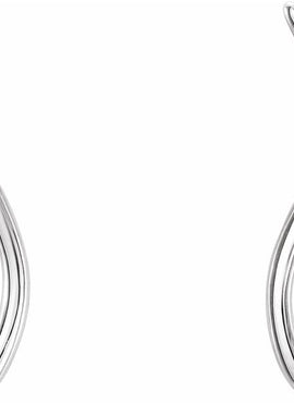 14K White Gold Wavy Ear Climbers