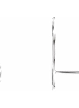 14K White Gold Wavy Ear Climbers