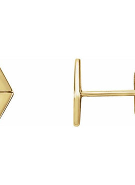 14K White Gold Geometric Earrings