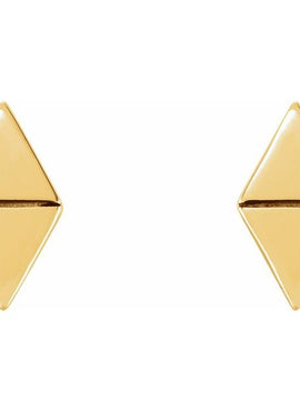 14K White Gold Geometric Earrings
