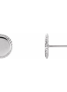 14K White Gold Engravable Rope Earrings