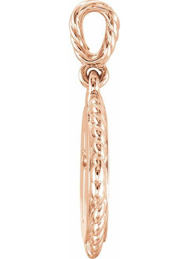 14K White Gold .04 CTW Natural Diamond Cross Rope Pendant
