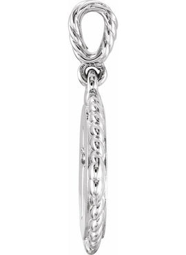 14K White Gold .04 CTW Natural Diamond Cross Rope Pendant