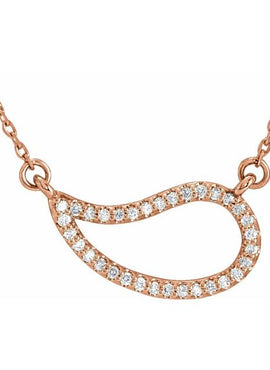 14K White Gold 1/6 CTW Natural Diamond Paisley 18