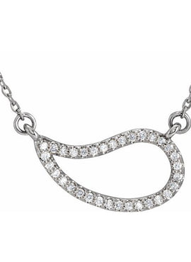 14K White Gold 1/6 CTW Natural Diamond Paisley 18
