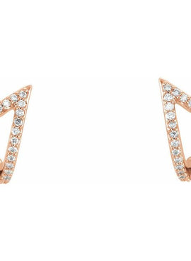 14K White Gold 1/6 CTW Natural Diamond Geometric J-Hoop Earrings