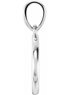 14K White Gold .005 CT Natural Diamond Engravable Pendant