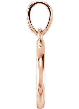 14K White Gold .005 CT Natural Diamond Engravable Pendant