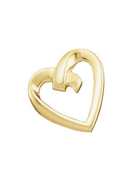 14K Yellow Gold Heart Slide Pendant