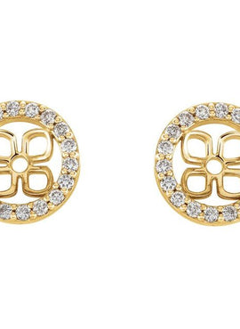 14K White Gold 8.5 mm ID 1/2 CTW Natural Diamond Earring Jackets
