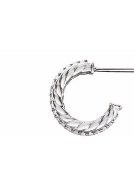 14K White Gold 1/5 CTW Natural Diamond Rope Hoop Earrings