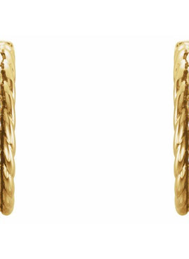 14K White Gold 1/5 CTW Natural Diamond Rope Hoop Earrings