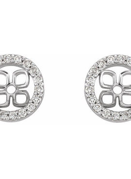 14K White Gold 8.5 mm ID 1/2 CTW Natural Diamond Earring Jackets