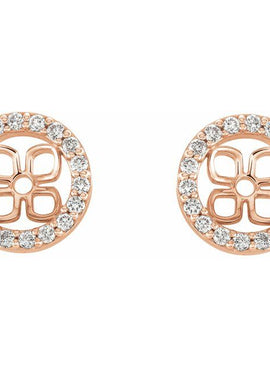 14K White Gold 8.5 mm ID 1/2 CTW Natural Diamond Earring Jackets