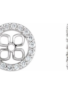 14K White Gold 8.5 mm ID 1/2 CTW Natural Diamond Earring Jackets