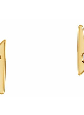 14K White Gold .03 CTW Natural Diamond Lightning Bolt Earrings