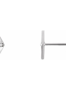 14K White Gold .025 CTW Natural Diamond Geometric Earrings