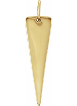 14K White Gold Triangle Pendant