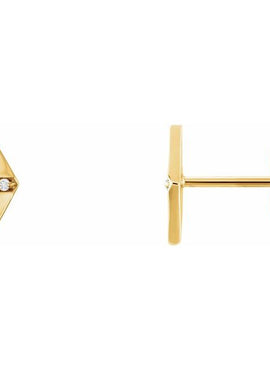 14K White Gold .025 CTW Natural Diamond Geometric Earrings