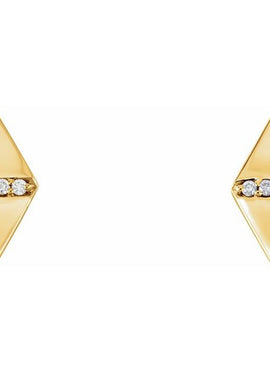 14K White Gold .025 CTW Natural Diamond Geometric Earrings