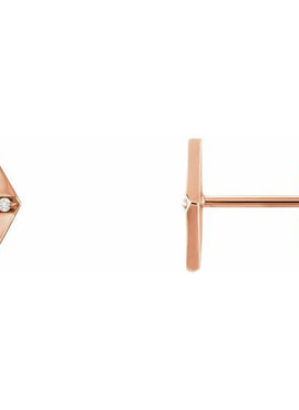 14K White Gold .025 CTW Natural Diamond Geometric Earrings