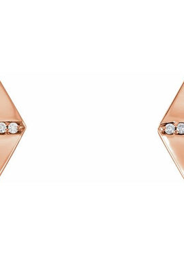 14K White Gold .025 CTW Natural Diamond Geometric Earrings