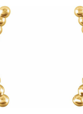 14K White Gold Beaded Ear Climbers