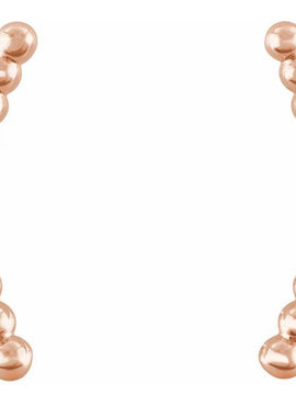 14K White Gold Beaded Ear Climbers