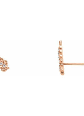 14K White Gold .03 CTW Natural Diamond Leaf Ear Climbers