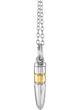 Sterling Silver 14K Yellow Gold-Plated Bullet Ash Holder 18