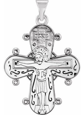 14K White Gold Dagmar Cross Medal Pendant
