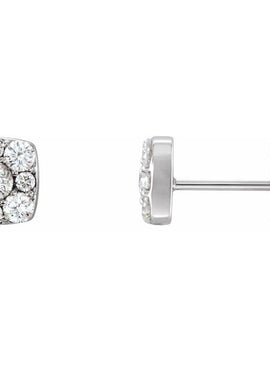 14K White Gold 1/2 CTW Natural Diamond Cluster Earrings