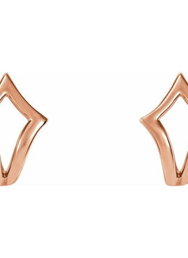 14K White Gold Geometric J-Hoop Earrings