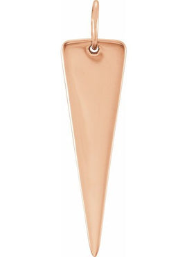 14K White Gold Triangle Pendant