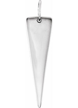 14K White Gold Triangle Pendant