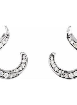 14K White Gold 3/8 CTW Natural Diamond Freeform Earrings