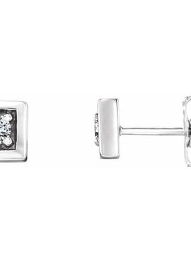 14K White Gold 1/8 CTW Natural Diamond Earrings