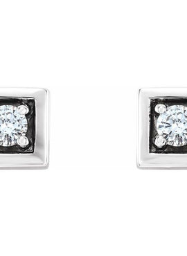 14K White Gold 1/8 CTW Natural Diamond Earrings